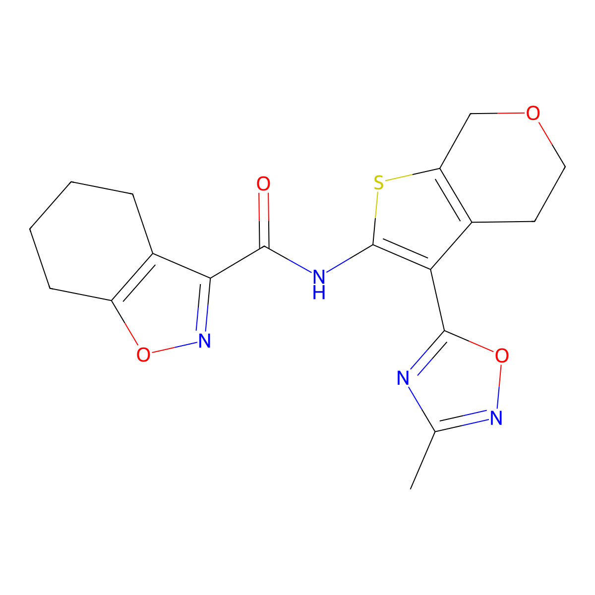 N-(3-(3-methyl-1,2,4-oxadiazol-5-yl)-5,7-dihydro-4H-thieno[2,3-c]pyran-2-yl)-4,5,6,7-tetrahydrobenzo[d]isoxazole-3-carboxamide molecular structure, CAS 2034484-62-1