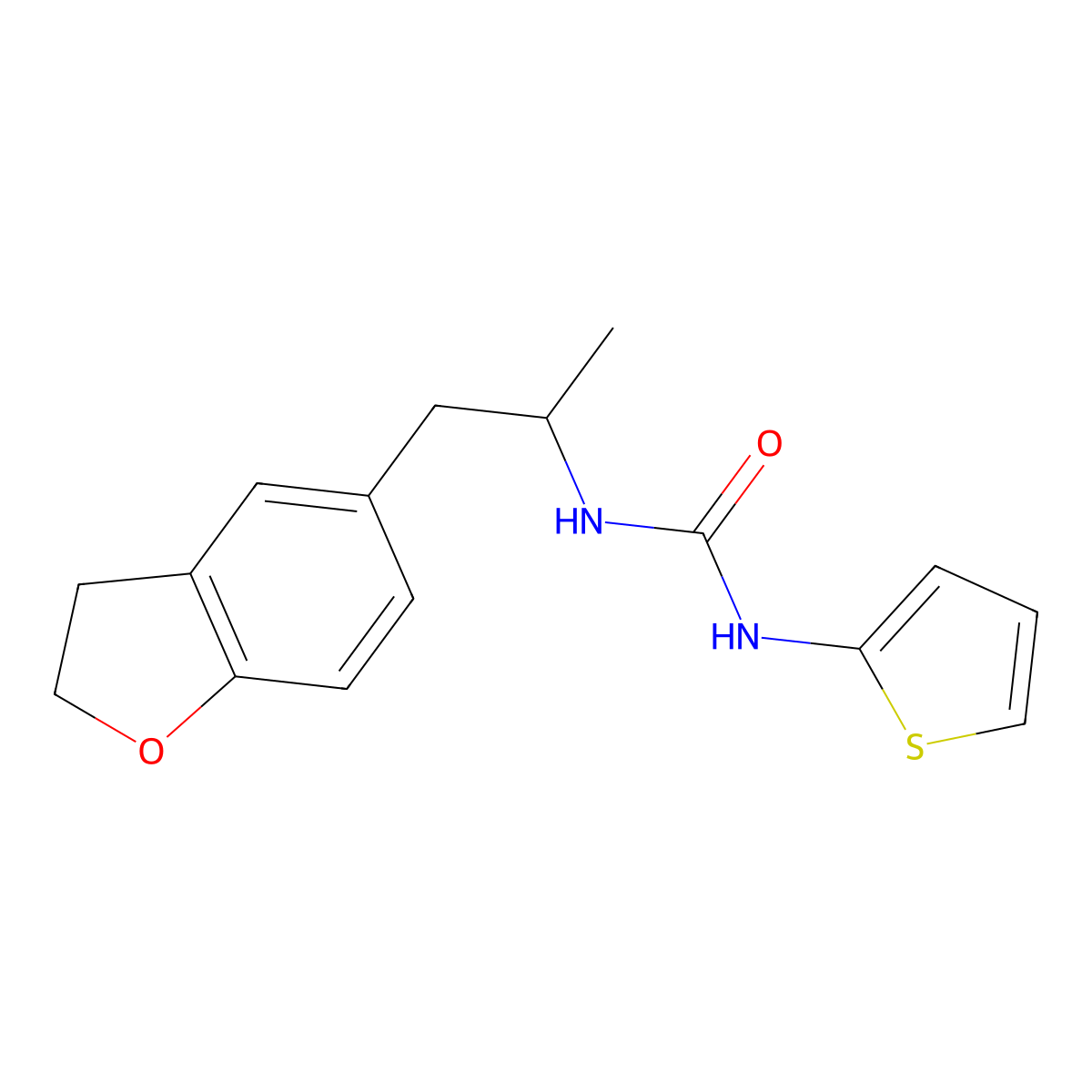 1-(1-(2,3-Dihydrobenzofuran-5-yl)propan-2-yl)-3-(thiophen-2-yl)urea molecular structure, CAS 2034484-70-1