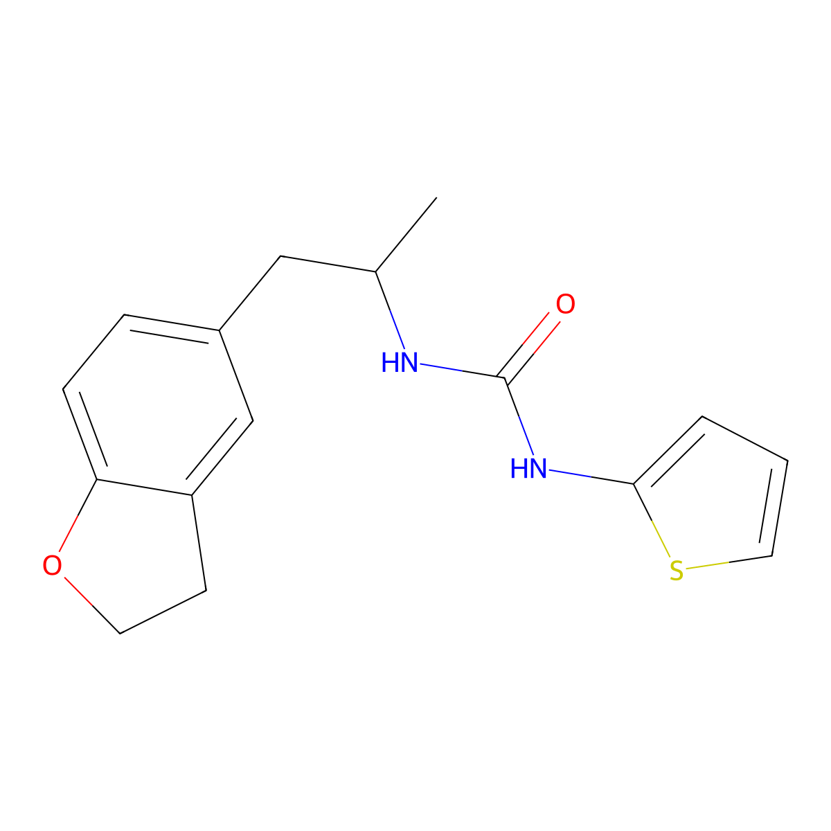 1-(1-(2,3-Dihydrobenzofuran-5-yl)propan-2-yl)-3-(thiophen-2-yl)urea molecular structure, CAS 2034484-70-1