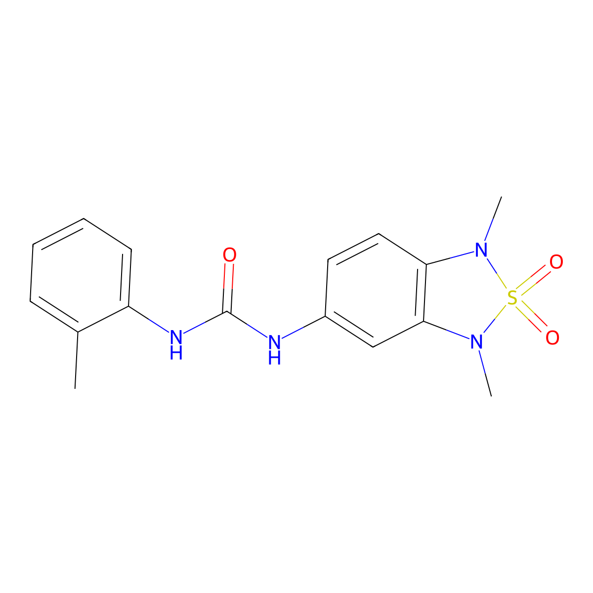 1-(1,3-Dimethyl-2,2-dioxido-1,3-dihydrobenzo[c][1,2,5]thiadiazol-5-yl)-3-(o-tolyl)urea molecular structure, CAS 2034484-75-6
