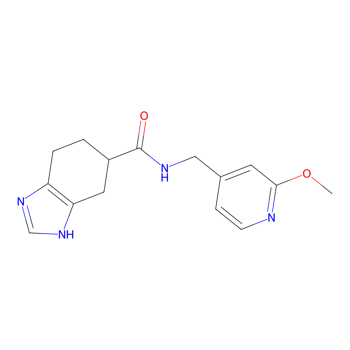 N-((2-methoxypyridin-4-yl)methyl)-4,5,6,7-tetrahydro-1H-benzo[d]imidazole-5-carboxamide molecular structure, CAS 2034484-76-7