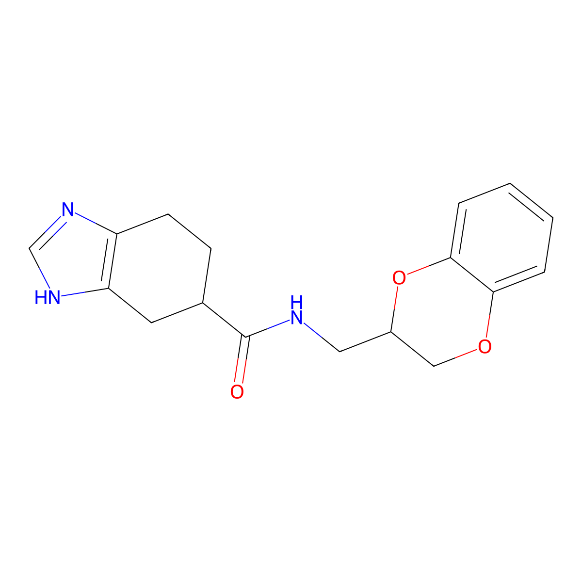 N-((2,3-dihydrobenzo[b][1,4]dioxin-2-yl)methyl)-4,5,6,7-tetrahydro-1H-benzo[d]imidazole-5-carboxamide molecular structure, CAS 2034484-99-4