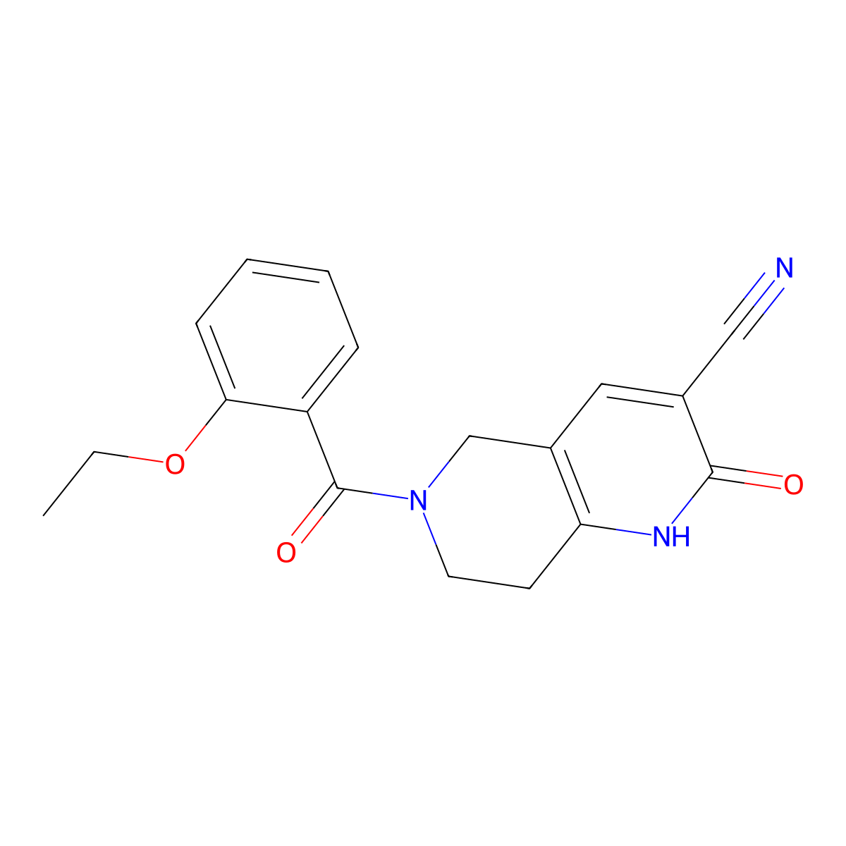 6-(2-Ethoxybenzoyl)-2-oxo-1,2,5,6,7,8-hexahydro-1,6-naphthyridine-3-carbonitrile molecular structure, CAS 2034485-45-3