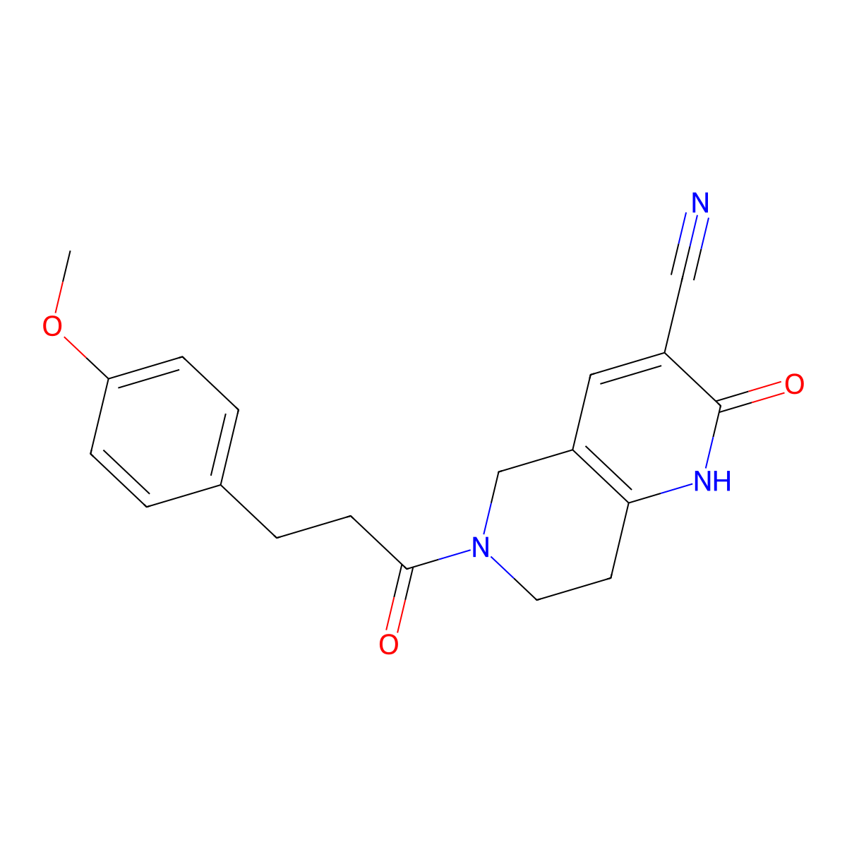 6-(3-(4-Methoxyphenyl)propanoyl)-2-oxo-1,2,5,6,7,8-hexahydro-1,6-naphthyridine-3-carbonitrile molecular structure, CAS 2034485-53-3
