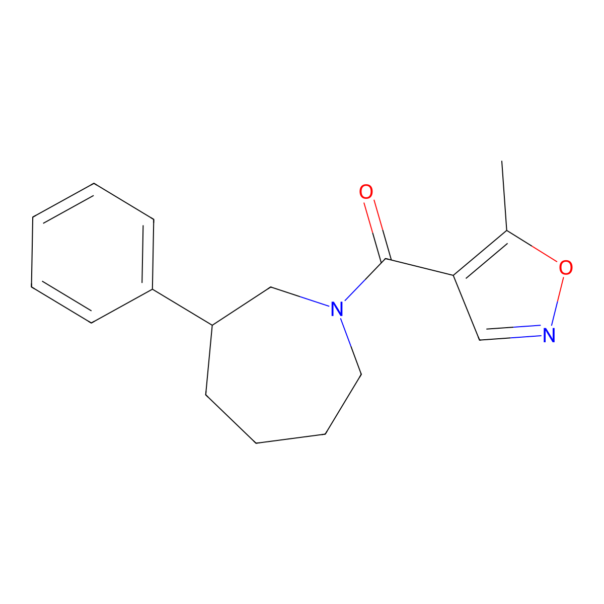 (5-Methylisoxazol-4-yl)(3-phenylazepan-1-yl)methanone molecular structure, CAS 2034485-79-3