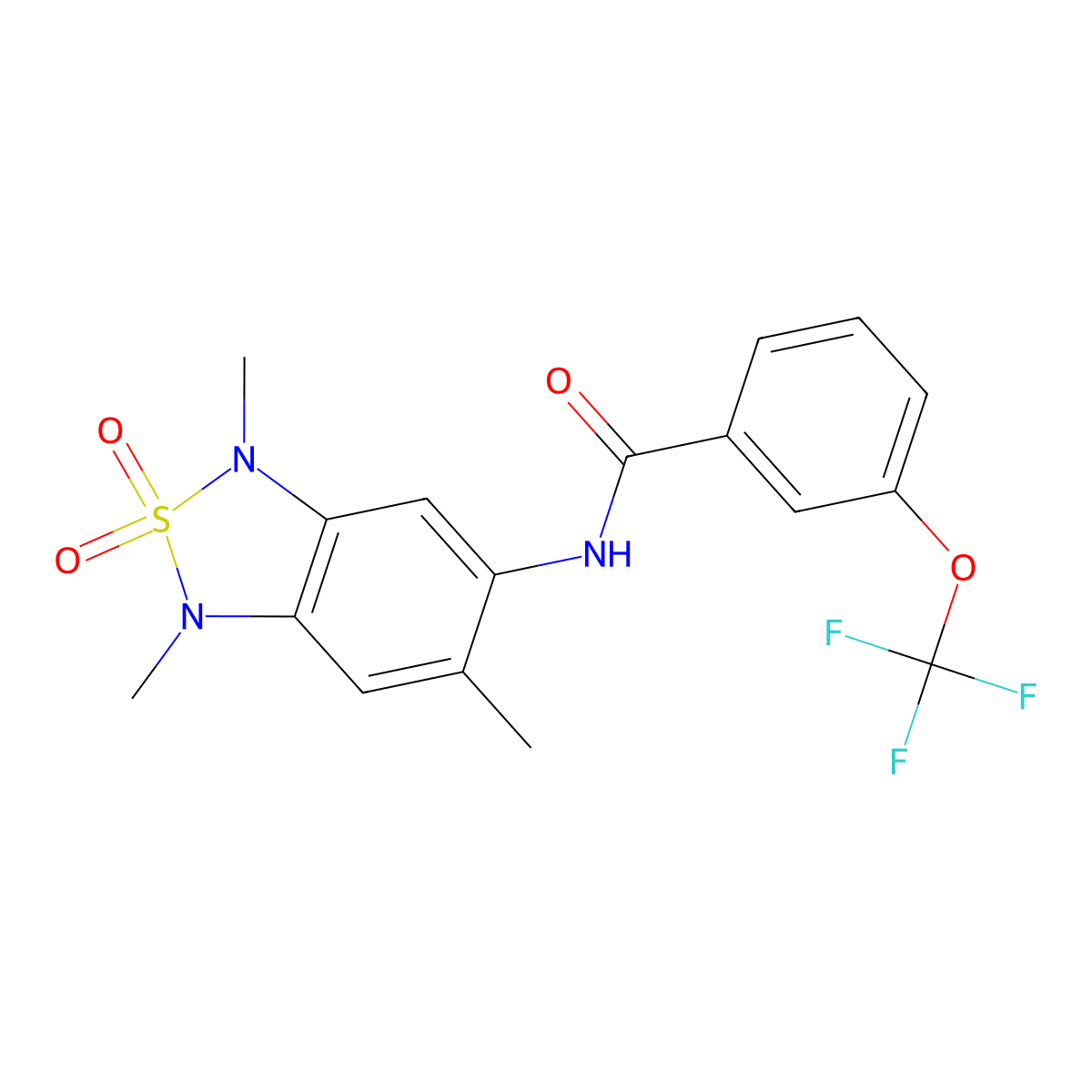 3-(trifluoromethoxy)-N-(1,3,6-trimethyl-2,2-dioxido-1,3-dihydrobenzo[c][1,2,5]thiadiazol-5-yl)benzamide molecular structure, CAS 2034485-87-3