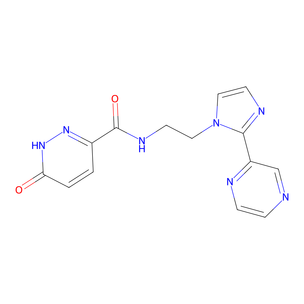 6-oxo-N-(2-(2-(pyrazin-2-yl)-1H-imidazol-1-yl)ethyl)-1,6-dihydropyridazine-3-carboxamide molecular structure, CAS 2034485-92-0