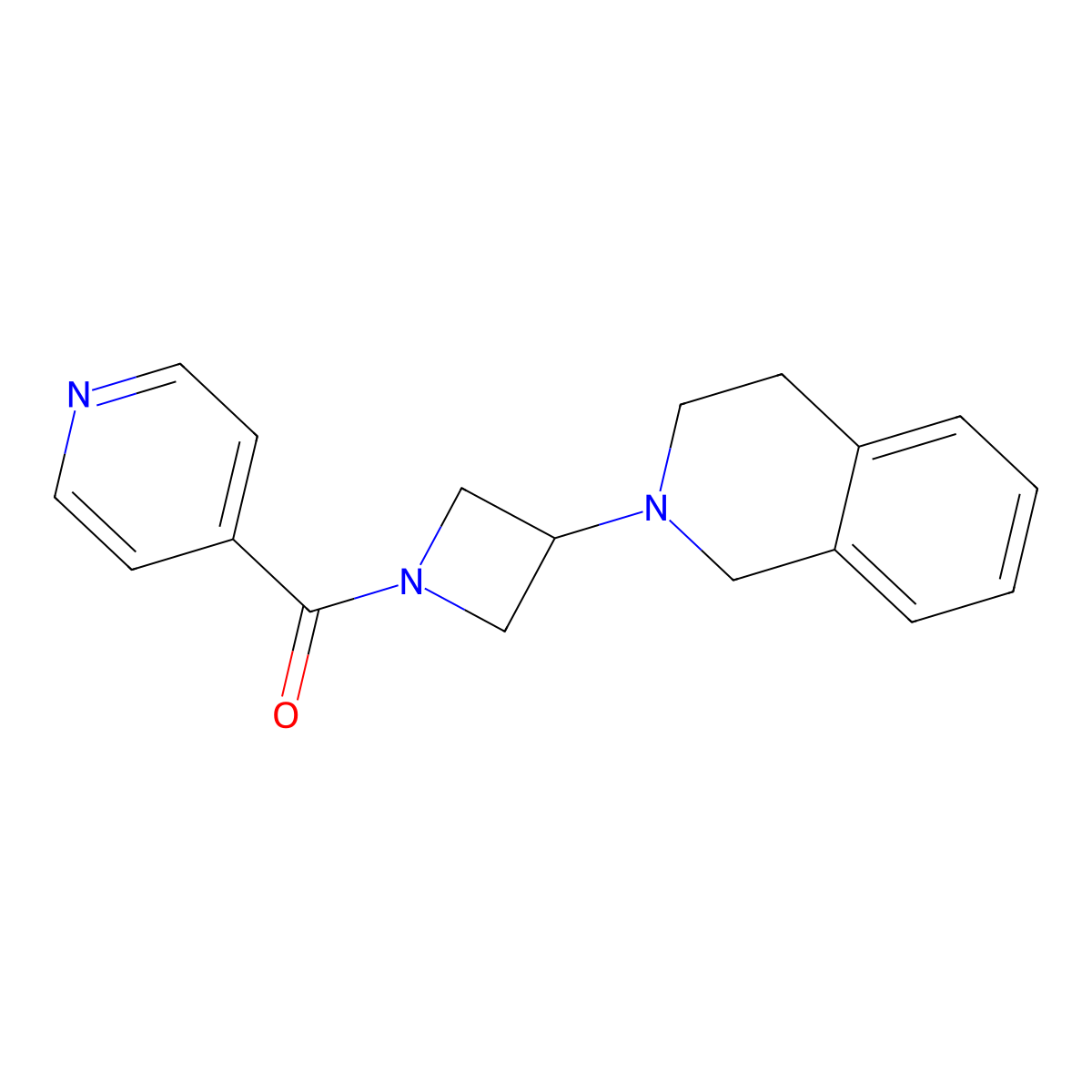 (3-(3,4-dihydroisoquinolin-2(1H)-yl)azetidin-1-yl)(pyridin-4-yl)methanone molecular structure, CAS 2034486-18-3