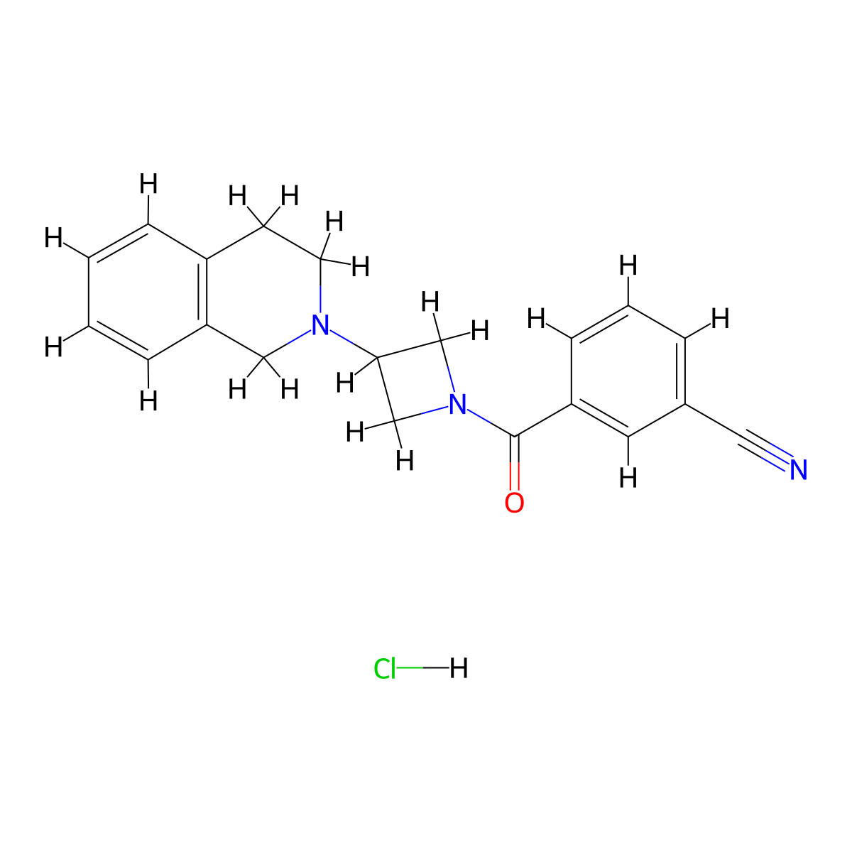 3-(3-(3,4-dihydroisoquinolin-2(1H)-yl)azetidine-1-carbonyl)benzonitrile hydrochloride molecular structure, CAS 2034486-28-5