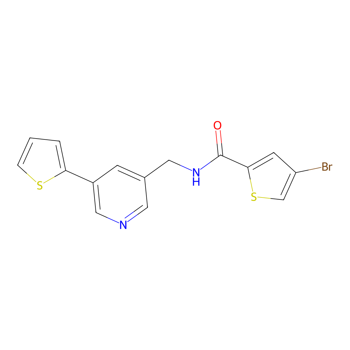 4-bromo-N-((5-(thiophen-2-yl)pyridin-3-yl)methyl)thiophene-2-carboxamide molecular structure, CAS 2034486-39-8