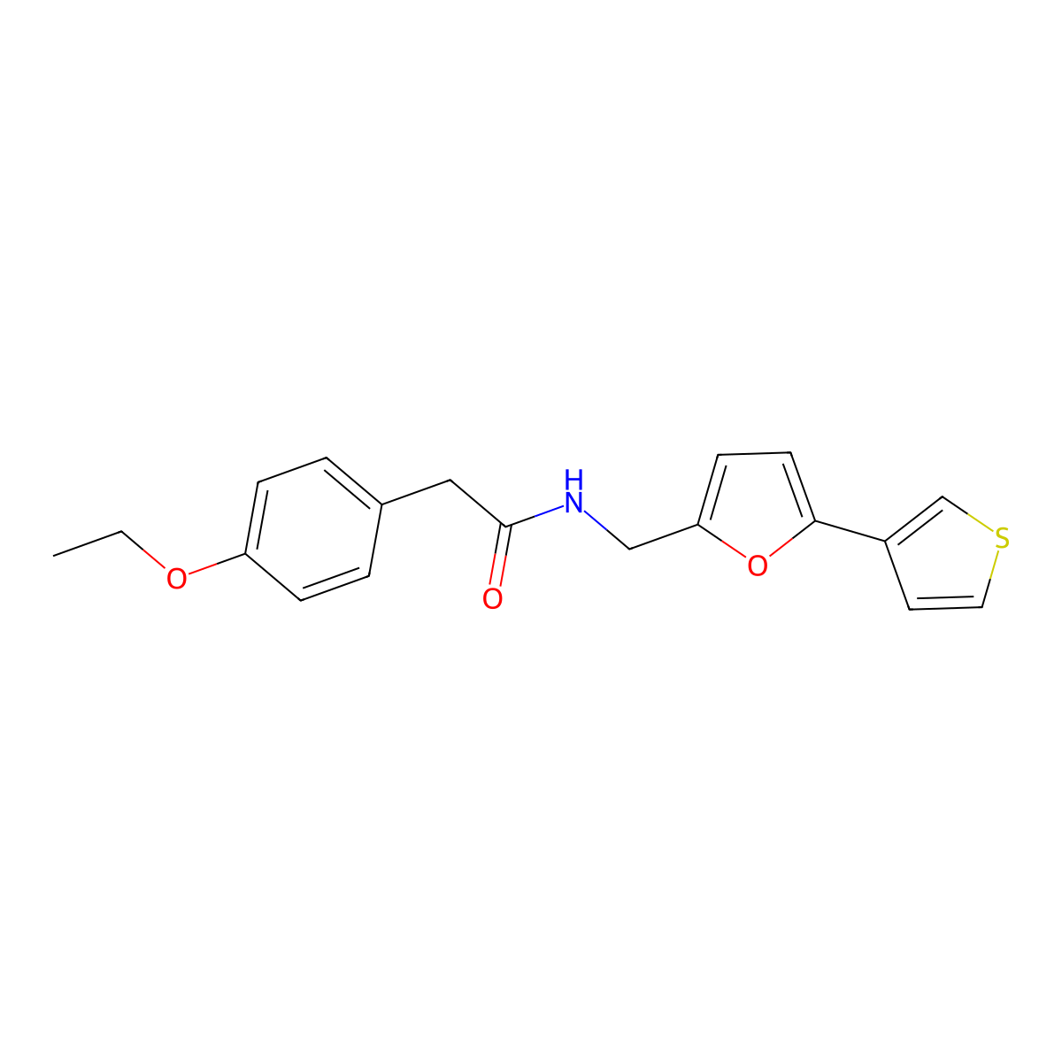 2-(4-ethoxyphenyl)-N-{[5-(thiophen-3-yl)furan-2-yl]methyl}acetamide molecular structure, CAS 2034486-41-2