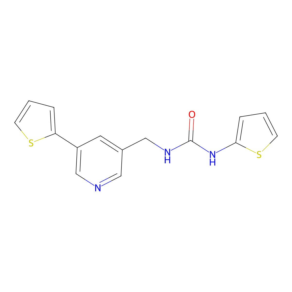 1-(Thiophen-2-yl)-3-((5-(thiophen-2-yl)pyridin-3-yl)methyl)urea molecular structure, CAS 2034486-48-9