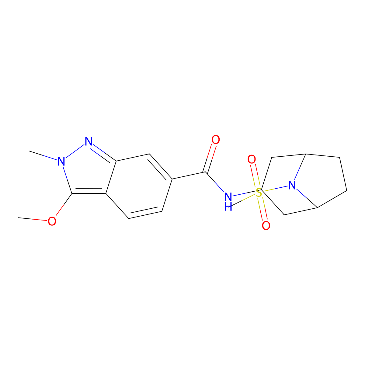 3-methoxy-2-methyl-N-(8-(methylsulfonyl)-8-azabicyclo[3.2.1]octan-3-yl)-2H-indazole-6-carboxamide molecular structure, CAS 2034486-71-8