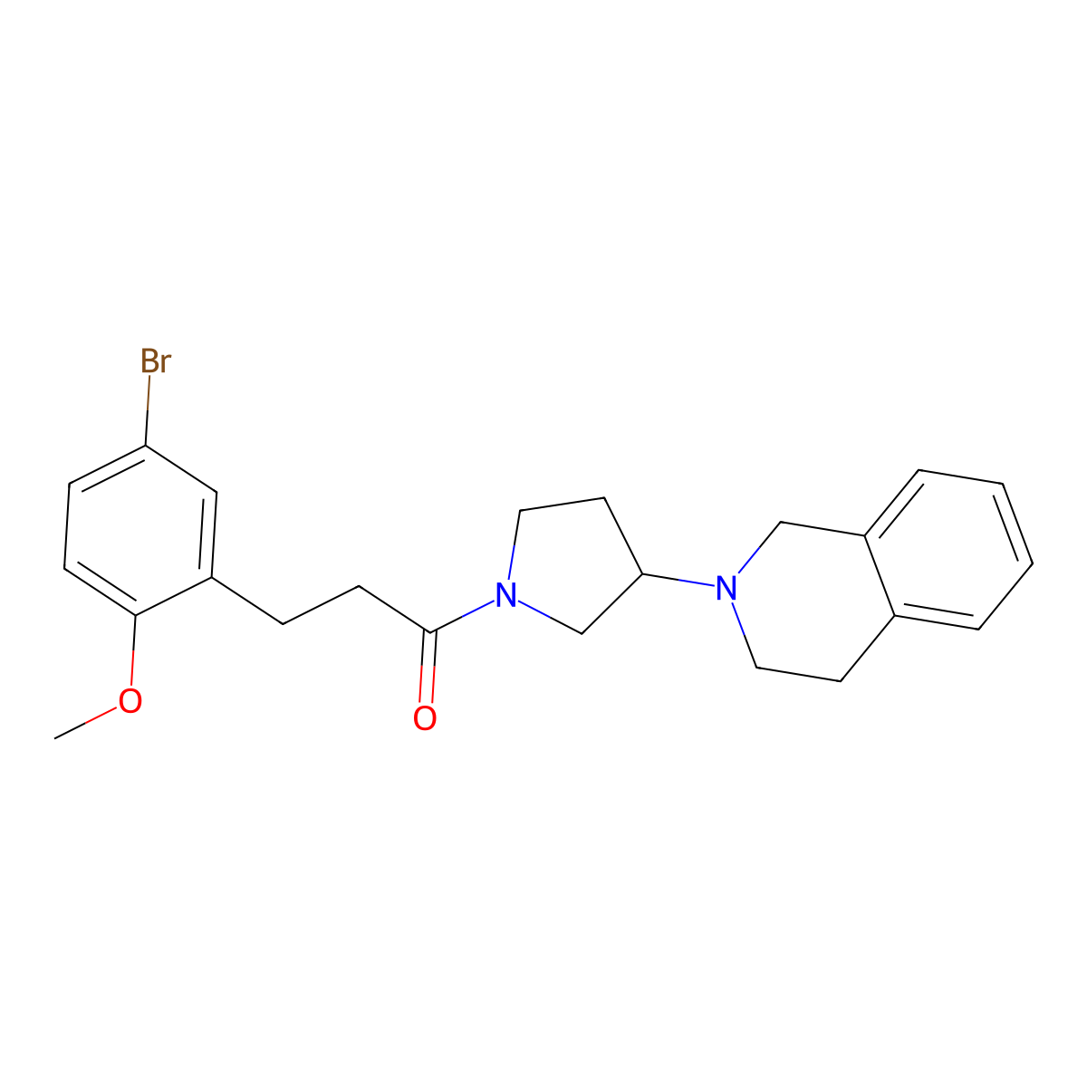3-(5-bromo-2-methoxyphenyl)-1-(3-(3,4-dihydroisoquinolin-2(1H)-yl)pyrrolidin-1-yl)propan-1-one molecular structure, CAS 2034486-80-9
