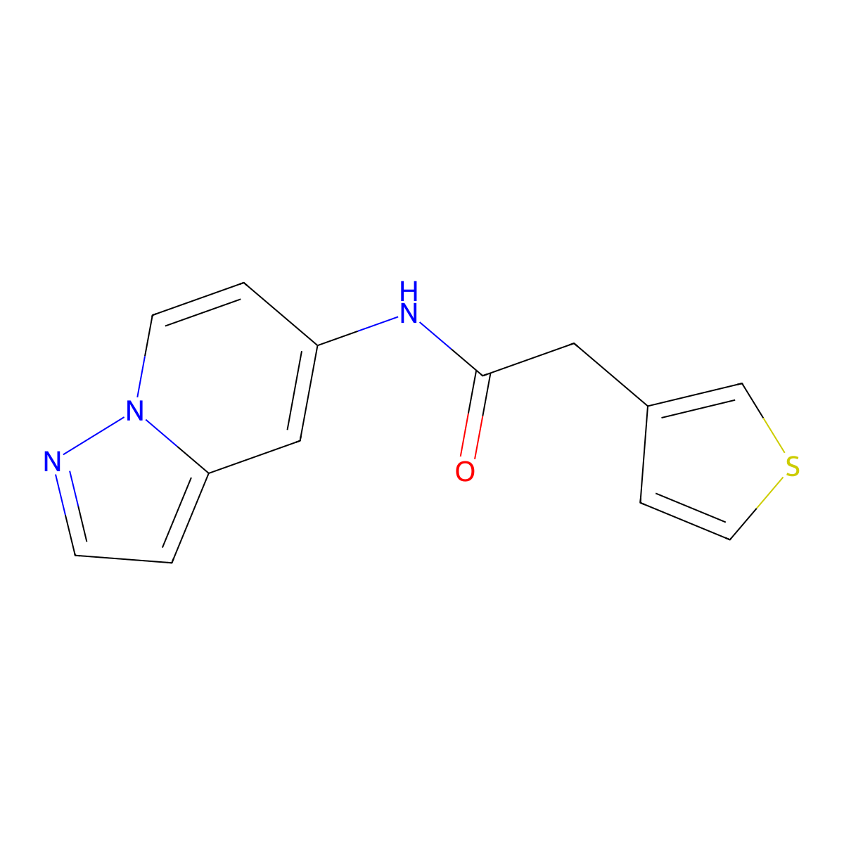 N-{pyrazolo[1,5-a]pyridin-5-yl}-2-(thiophen-3-yl)acetamide molecular structure, CAS 2034486-81-0