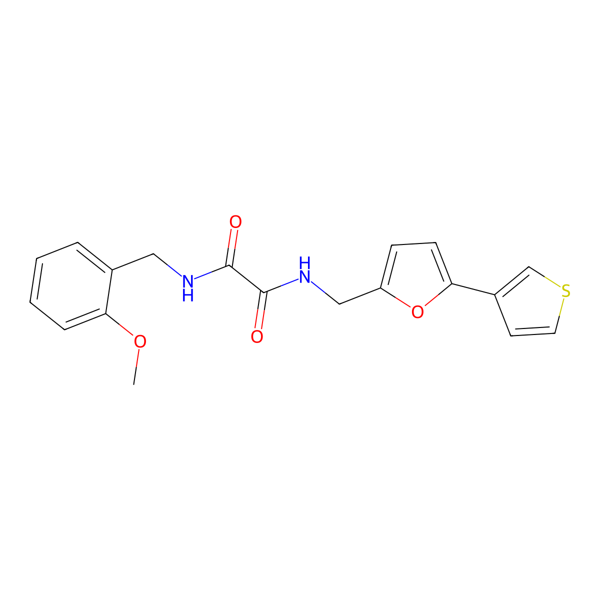 N1-(2-methoxybenzyl)-N2-((5-(thiophen-3-yl)furan-2-yl)methyl)oxalamide molecular structure, CAS 2034486-98-9