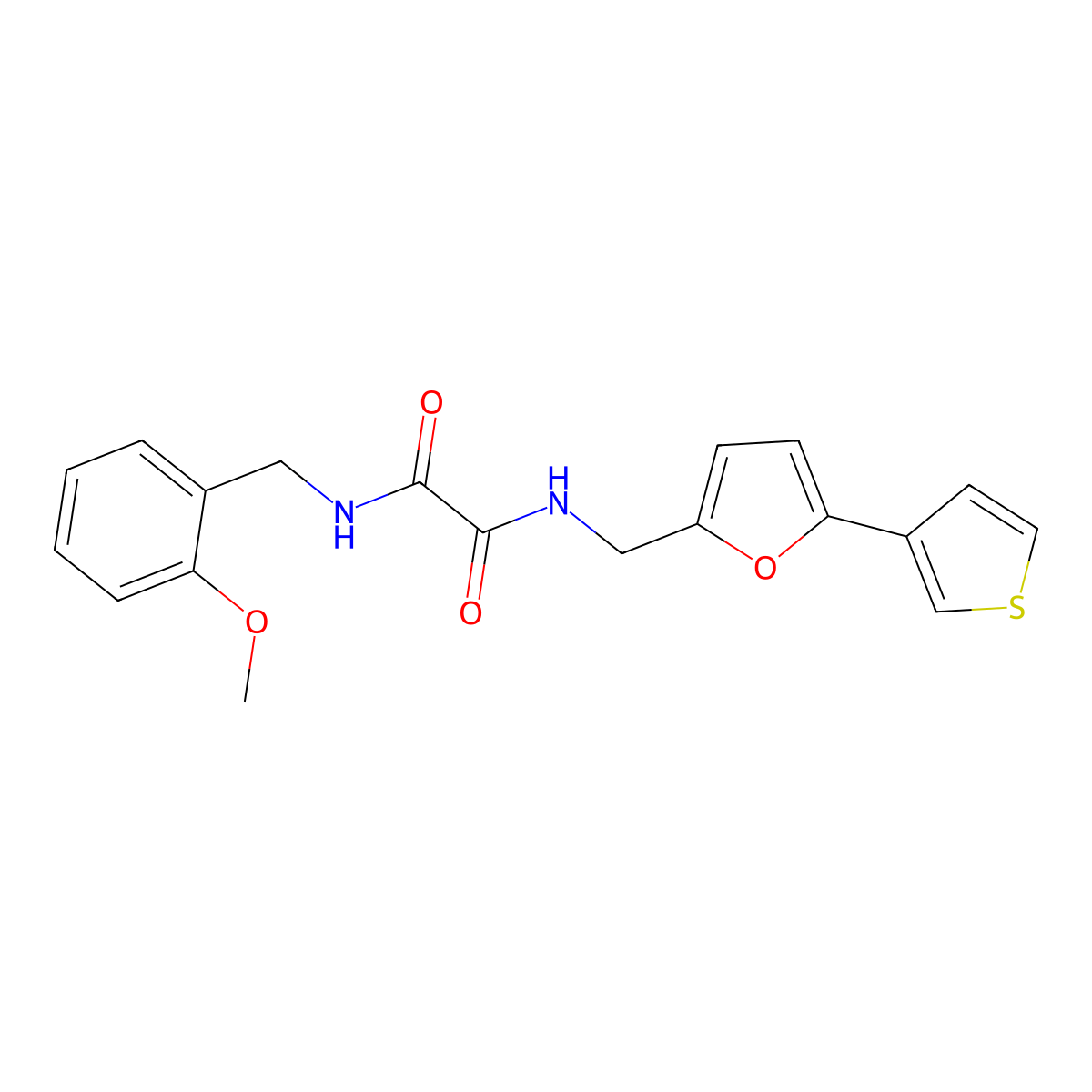 N1-(2-methoxybenzyl)-N2-((5-(thiophen-3-yl)furan-2-yl)methyl)oxalamide molecular structure, CAS 2034486-98-9
