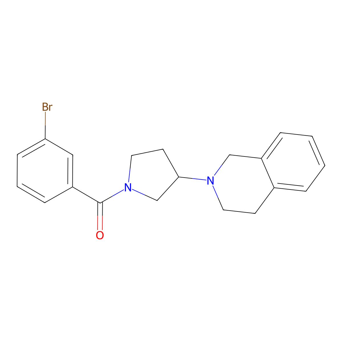 (3-bromophenyl)(3-(3,4-dihydroisoquinolin-2(1H)-yl)pyrrolidin-1-yl)methanone molecular structure, CAS 2034486-99-0