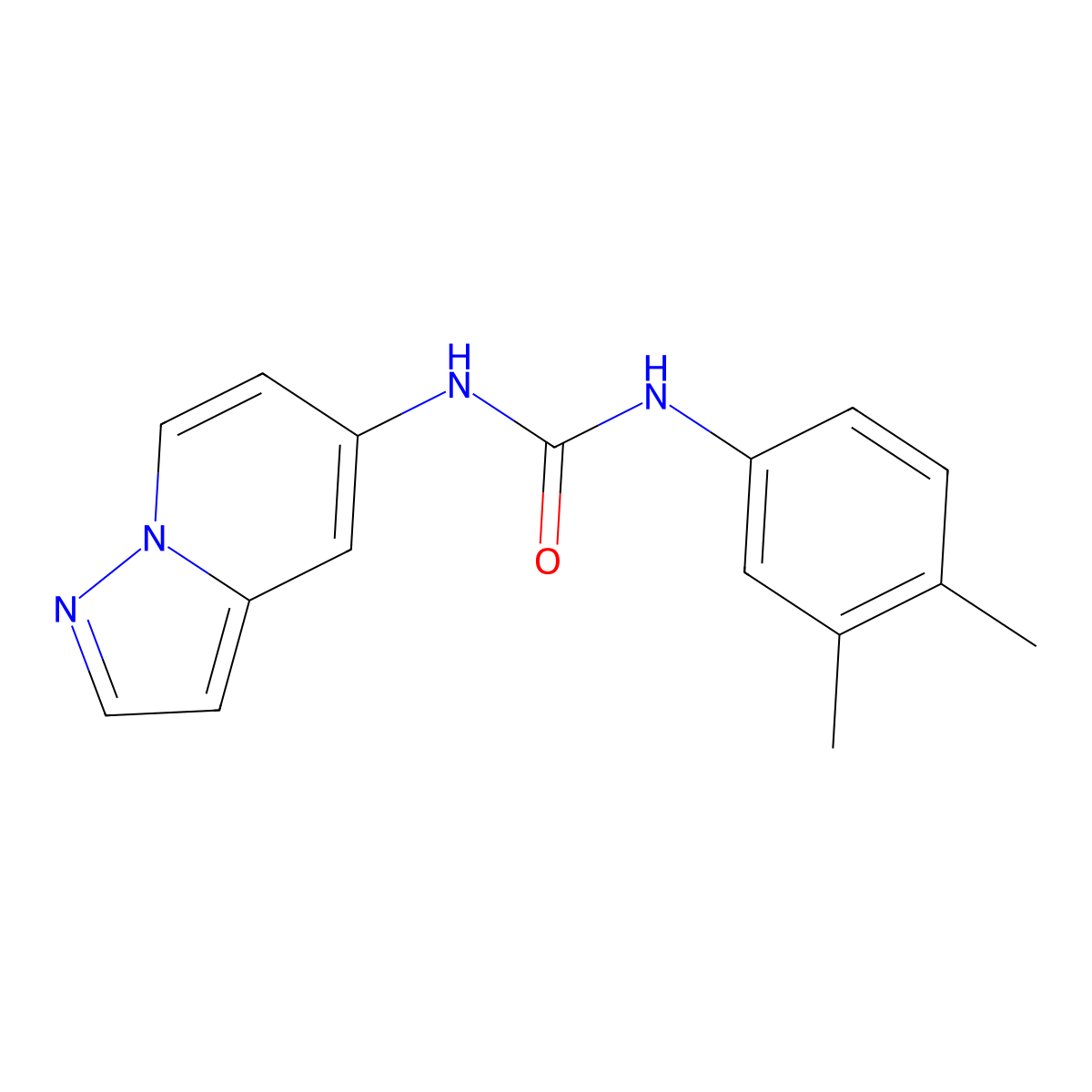 1-(3,4-Dimethylphenyl)-3-(pyrazolo[1,5-a]pyridin-5-yl)urea molecular structure, CAS 2034487-23-3