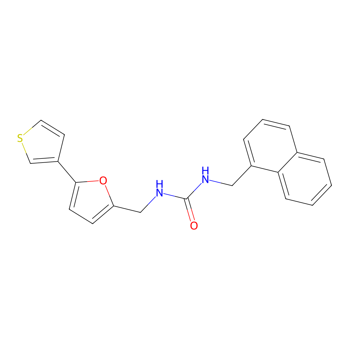 1-(Naphthalen-1-ylmethyl)-3-((5-(thiophen-3-yl)furan-2-yl)methyl)urea molecular structure, CAS 2034487-28-8