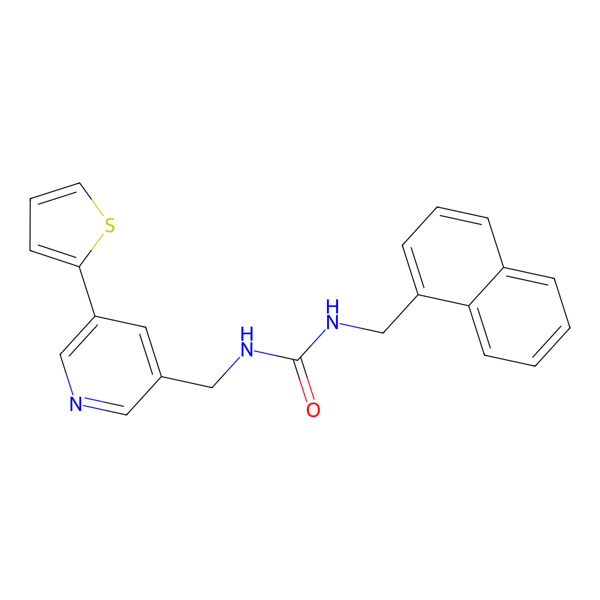 1-(Naphthalen-1-ylmethyl)-3-((5-(thiophen-2-yl)pyridin-3-yl)methyl)urea molecular structure, CAS 2034487-39-1