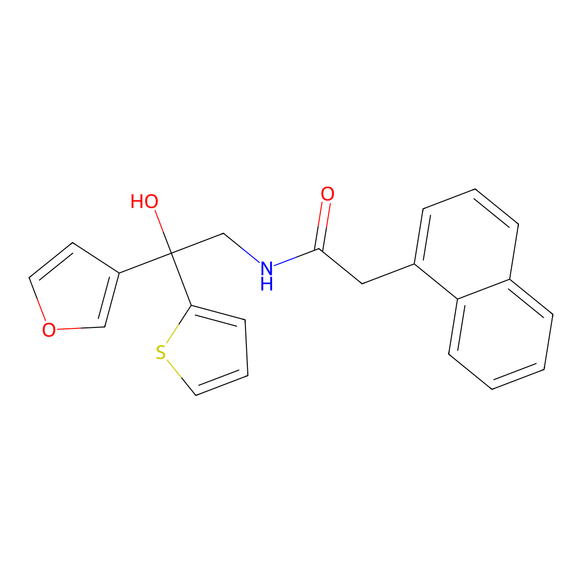 N-[2-(furan-3-yl)-2-hydroxy-2-(thiophen-2-yl)ethyl]-2-(naphthalen-1-yl)acetamide molecular structure, CAS 2034487-41-5