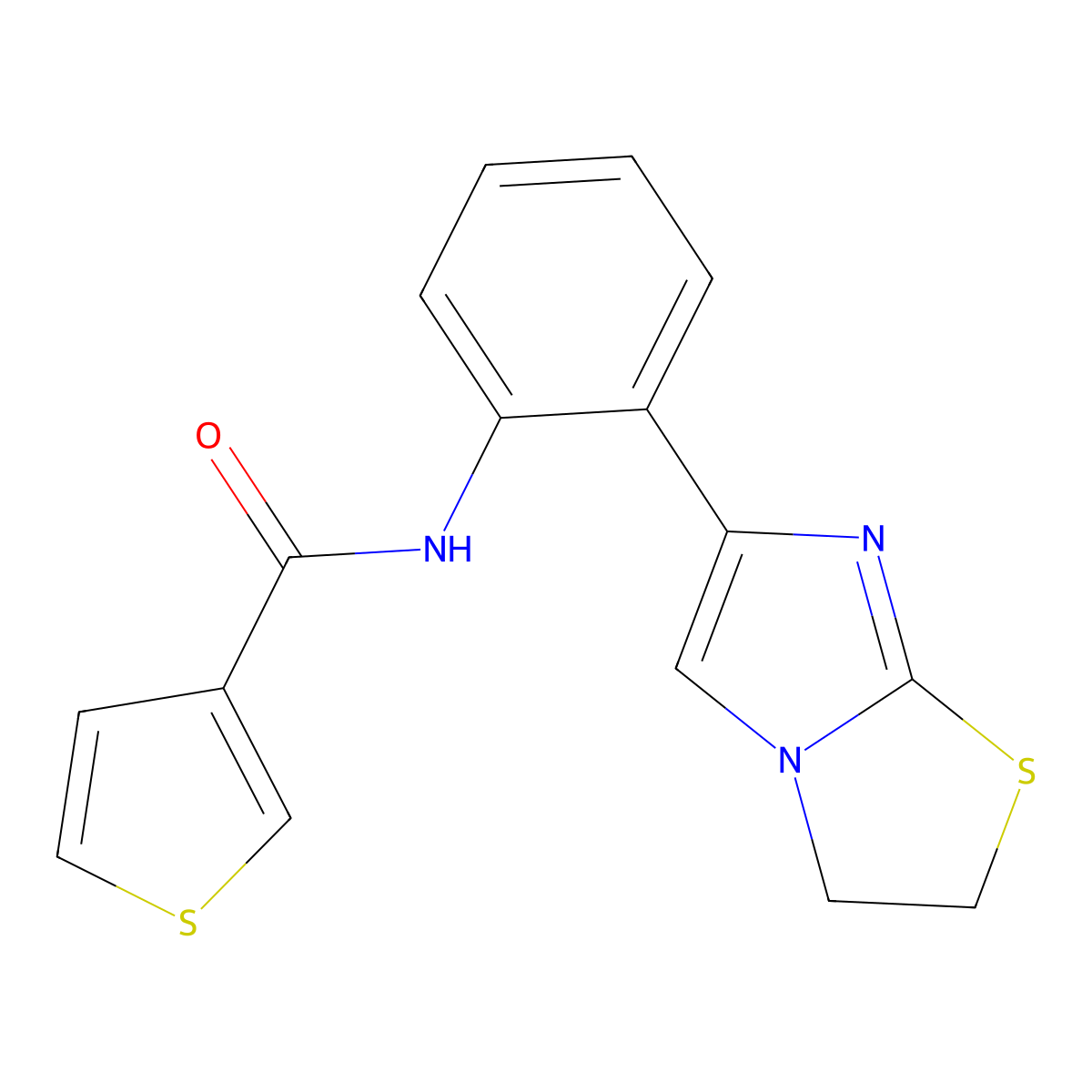 N-(2-(2,3-dihydroimidazo[2,1-b]thiazol-6-yl)phenyl)thiophene-3-carboxamide molecular structure, CAS 2034487-43-7