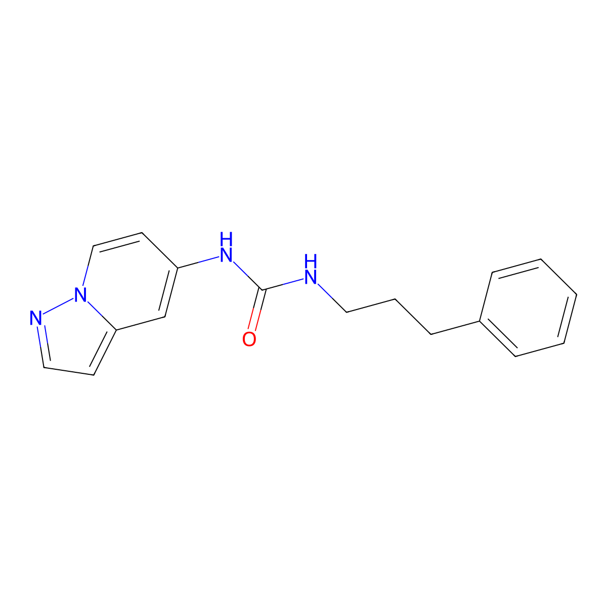 1-(3-Phenylpropyl)-3-(pyrazolo[1,5-a]pyridin-5-yl)urea molecular structure, CAS 2034487-45-9