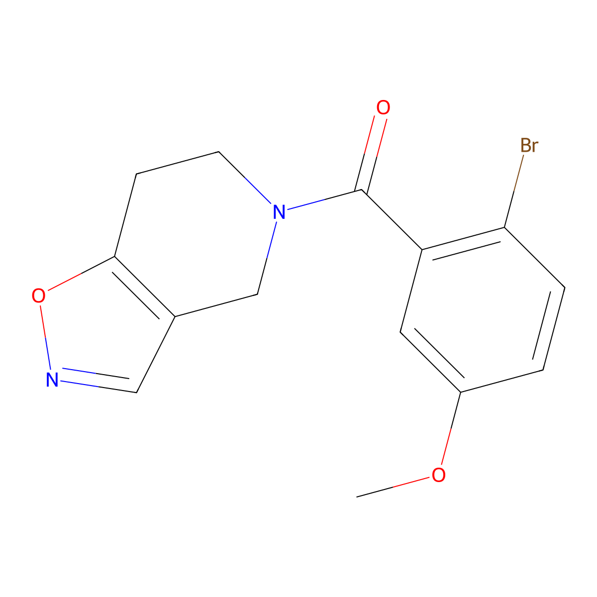 (2-bromo-5-methoxyphenyl)(6,7-dihydroisoxazolo[4,5-c]pyridin-5(4H)-yl)methanone molecular structure, CAS 2034487-46-0