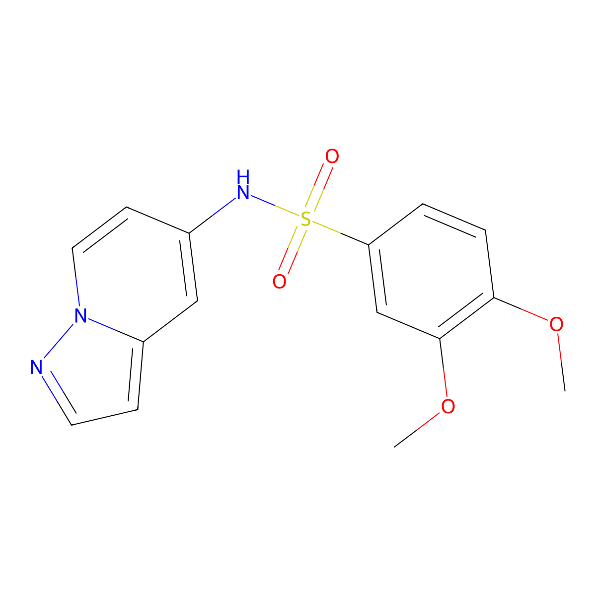 3,4-dimethoxy-N-(pyrazolo[1,5-a]pyridin-5-yl)benzenesulfonamide molecular structure, CAS 2034487-49-3