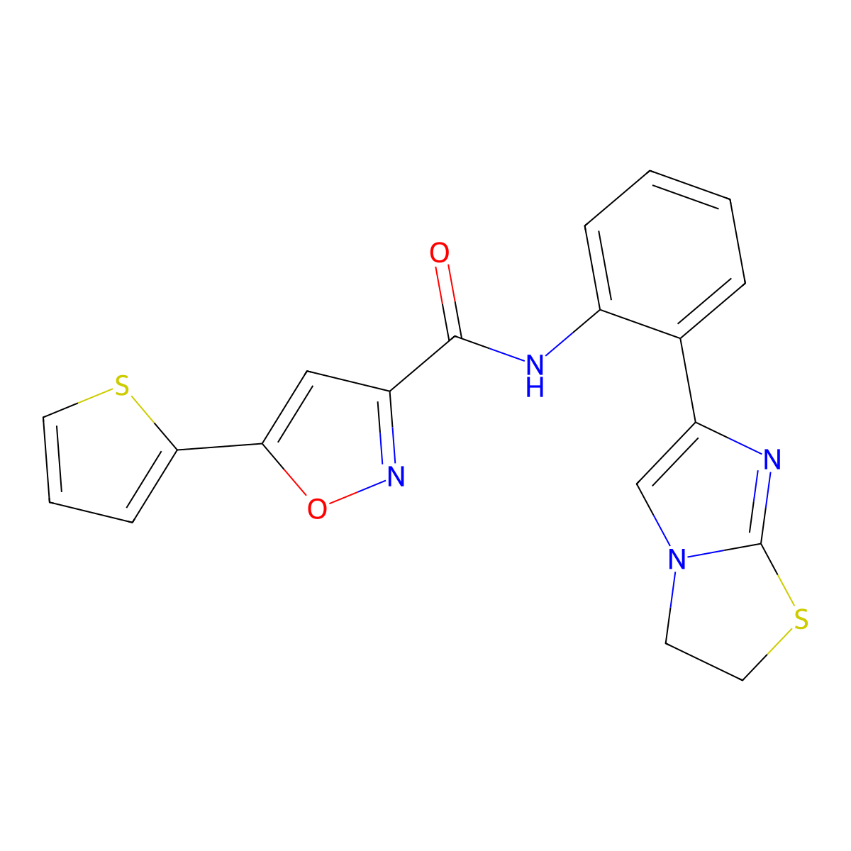 N-(2-(2,3-dihydroimidazo[2,1-b]thiazol-6-yl)phenyl)-5-(thiophen-2-yl)isoxazole-3-carboxamide molecular structure, CAS 2034487-53-9