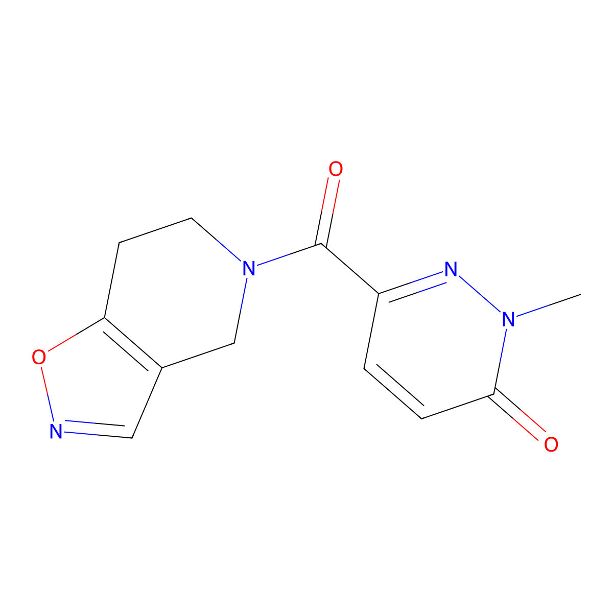 2-methyl-6-(4,5,6,7-tetrahydroisoxazolo[4,5-c]pyridine-5-carbonyl)pyridazin-3(2H)-one molecular structure, CAS 2034487-55-1