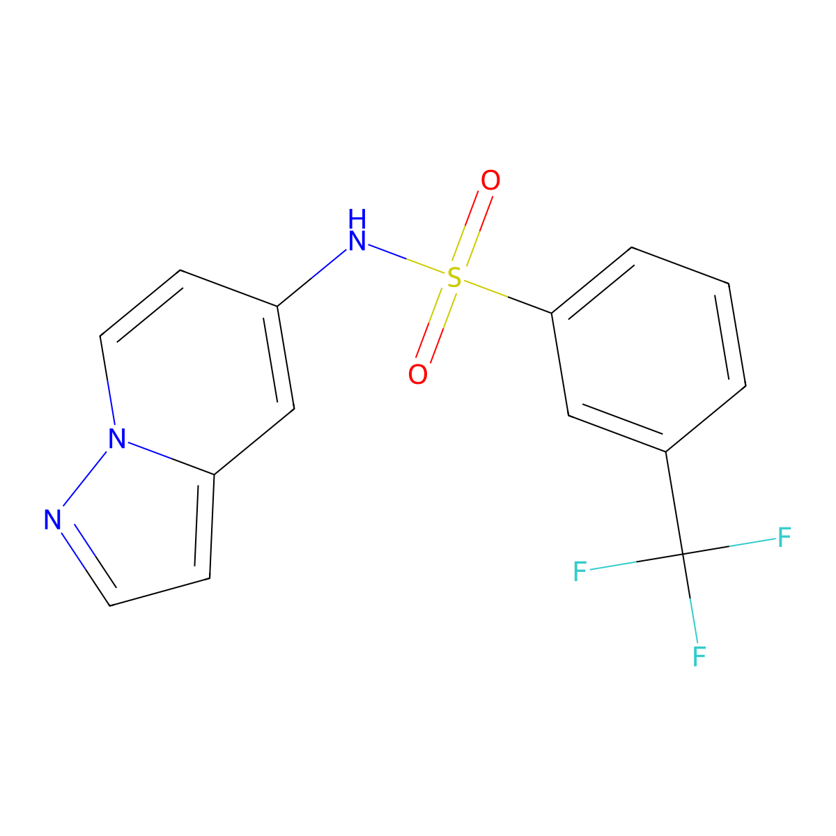 N-(pyrazolo[1,5-a]pyridin-5-yl)-3-(trifluoromethyl)benzenesulfonamide molecular structure, CAS 2034487-58-4