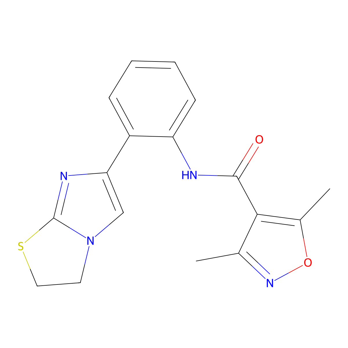 N-(2-(2,3-dihydroimidazo[2,1-b]thiazol-6-yl)phenyl)-3,5-dimethylisoxazole-4-carboxamide molecular structure, CAS 2034487-62-0
