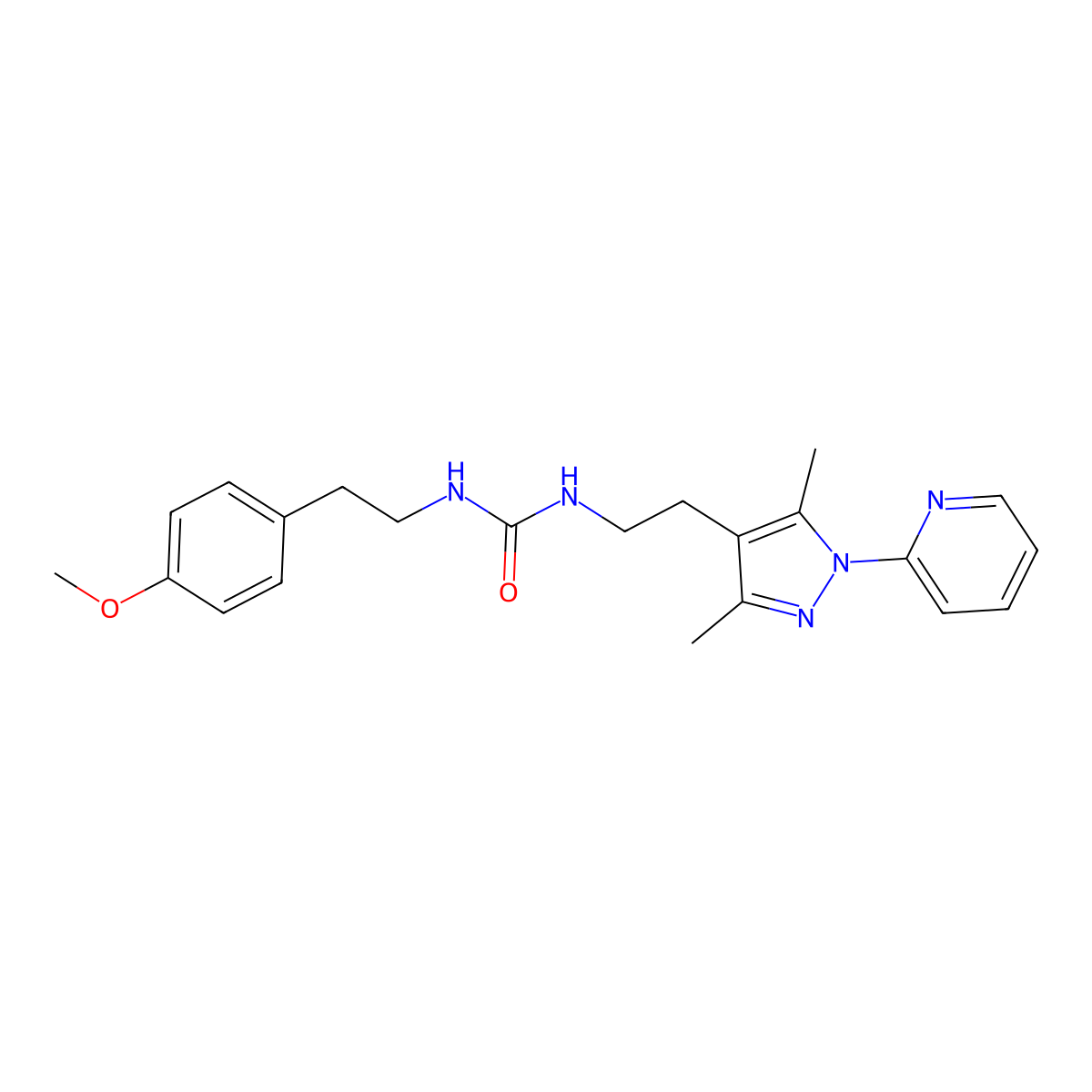 1-(2-(3,5-dimethyl-1-(pyridin-2-yl)-1H-pyrazol-4-yl)ethyl)-3-(4-methoxyphenethyl)urea molecular structure, CAS 2034487-64-2
