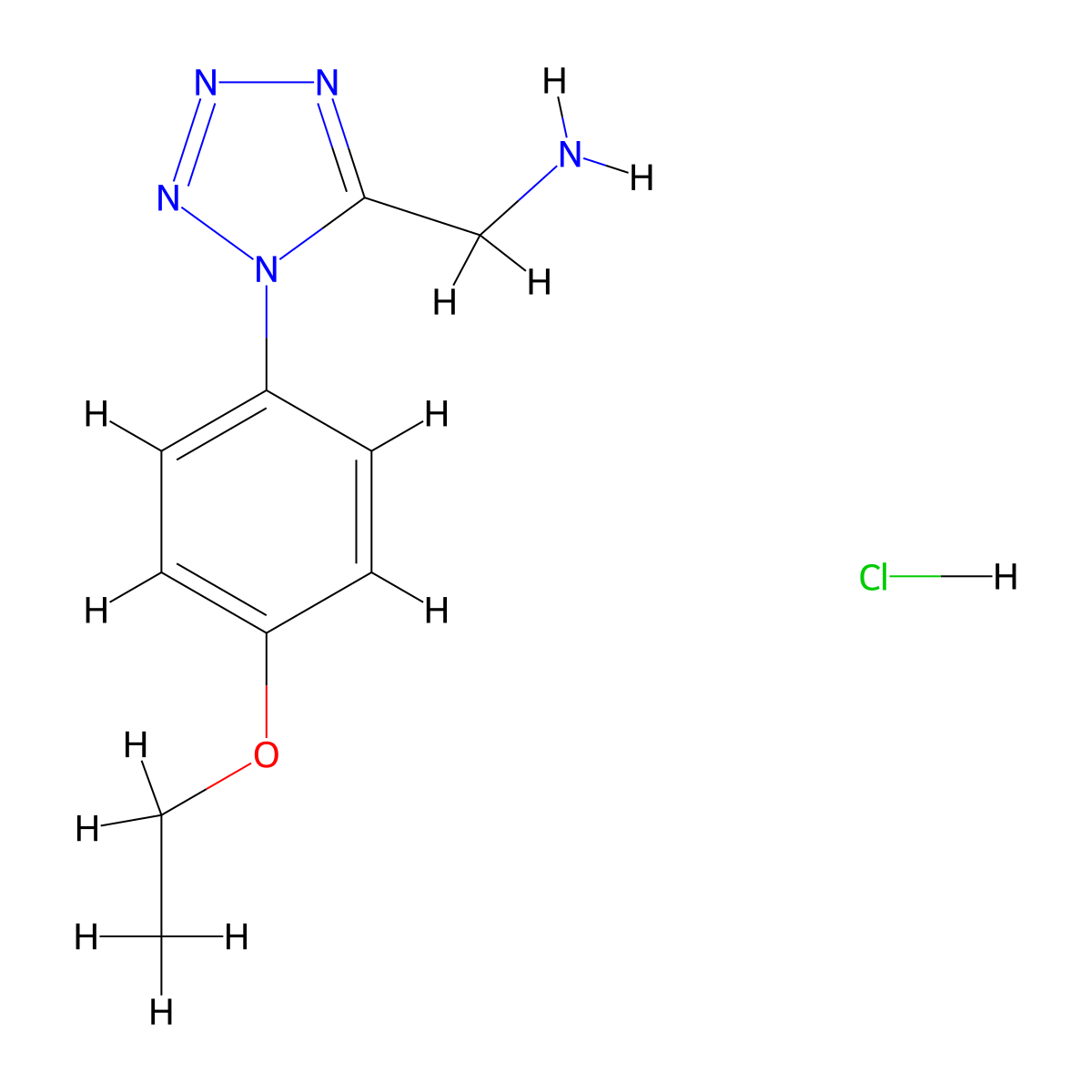 (1-(4-ethoxyphenyl)-1H-tetrazol-5-yl)methanamine hydrochloride molecular structure, CAS 2034487-73-3