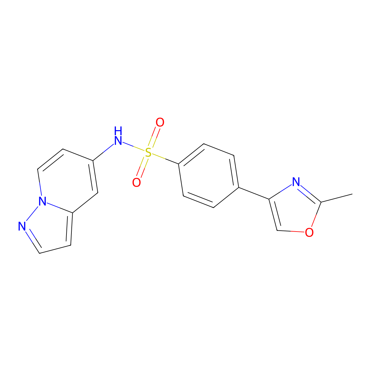 4-(2-methyloxazol-4-yl)-N-(pyrazolo[1,5-a]pyridin-5-yl)benzenesulfonamide molecular structure, CAS 2034487-74-4