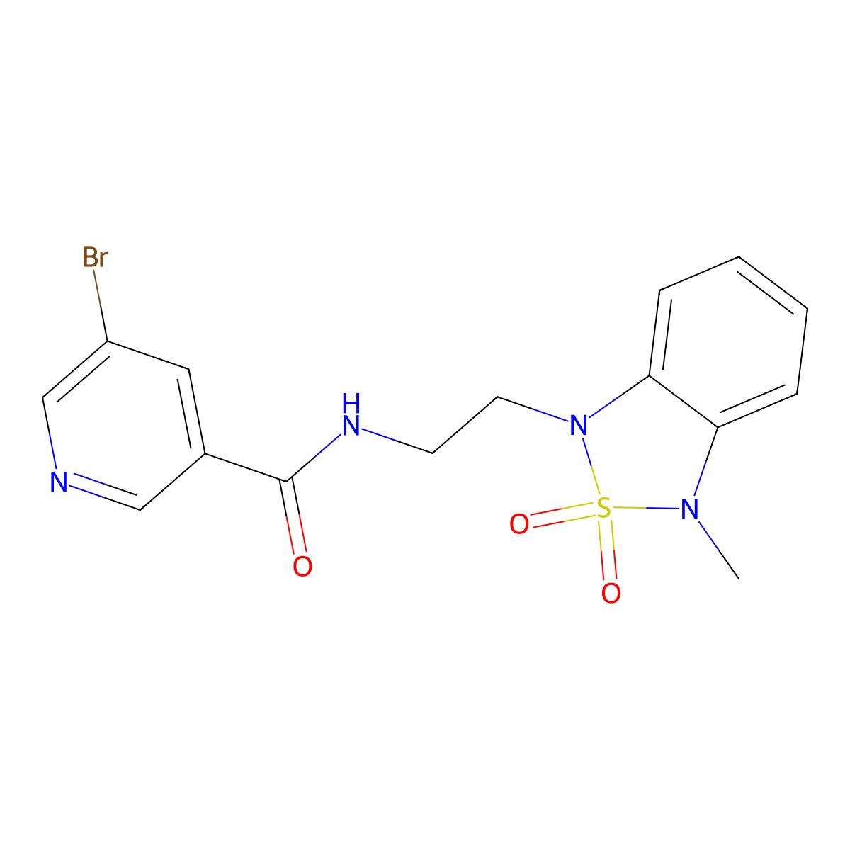 5-bromo-N-(2-(3-methyl-2,2-dioxidobenzo[c][1,2,5]thiadiazol-1(3H)-yl)ethyl)nicotinamide molecular structure, CAS 2034487-84-6
