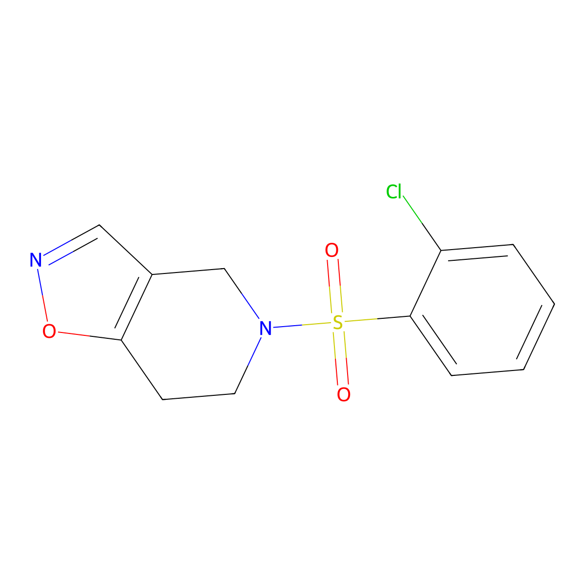 5-((2-Chlorophenyl)sulfonyl)-4,5,6,7-tetrahydroisoxazolo[4,5-c]pyridine molecular structure, CAS 2034487-89-1
