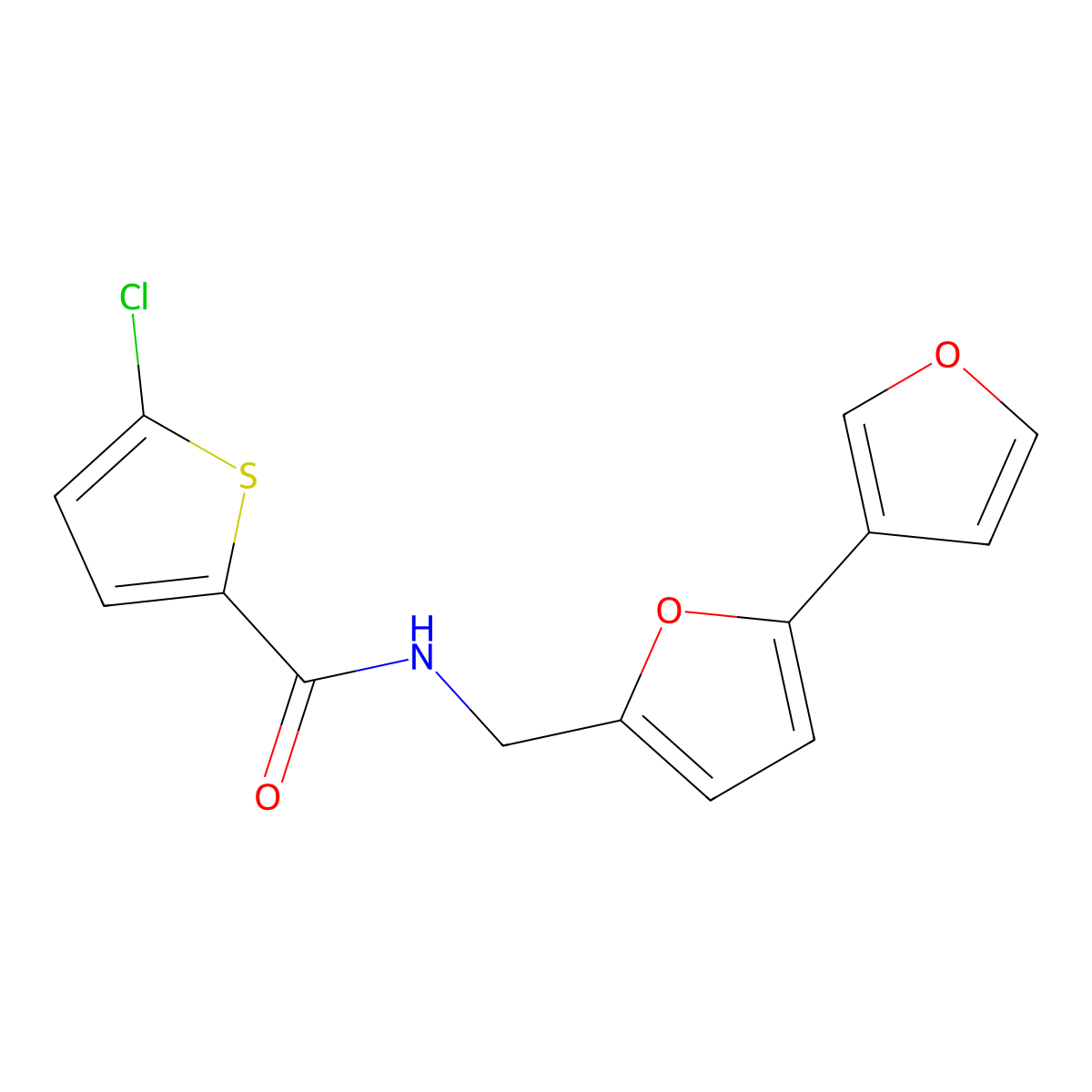 N-([2,3'-bifuran]-5-ylmethyl)-5-chlorothiophene-2-carboxamide molecular structure, CAS 2034487-93-7