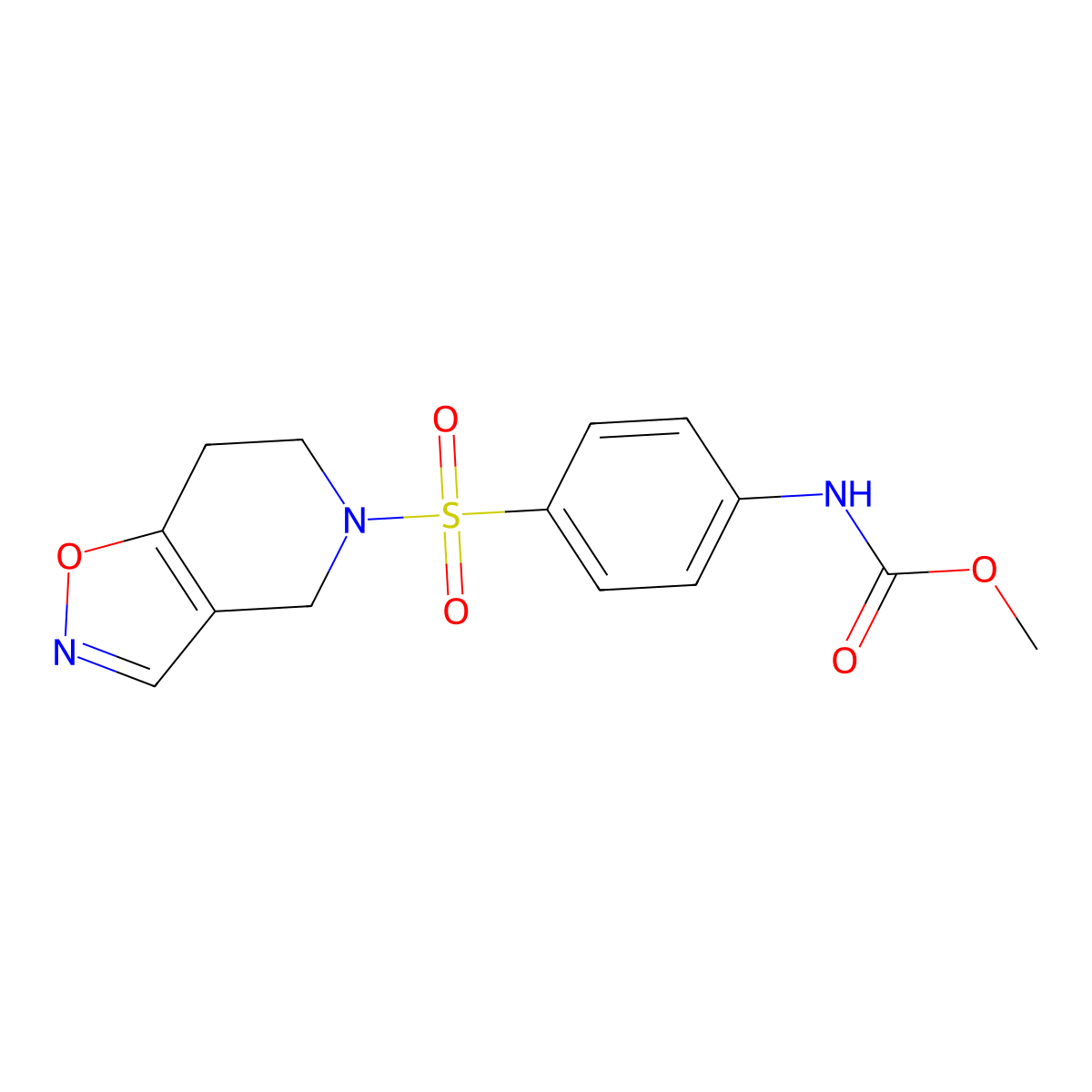 methyl (4-((6,7-dihydroisoxazolo[4,5-c]pyridin-5(4H)-yl)sulfonyl)phenyl)carbamate molecular structure, CAS 2034488-13-4