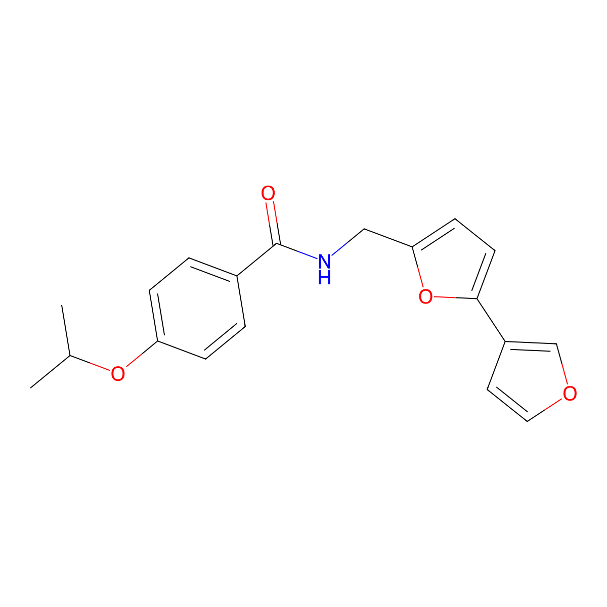N-({[2,3'-bifuran]-5-yl}methyl)-4-(propan-2-yloxy)benzamide molecular structure, CAS 2034488-23-6