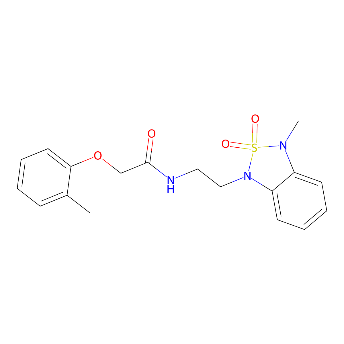 N-(2-(3-methyl-2,2-dioxidobenzo[c][1,2,5]thiadiazol-1(3H)-yl)ethyl)-2-(o-tolyloxy)acetamide molecular structure, CAS 2034488-25-8