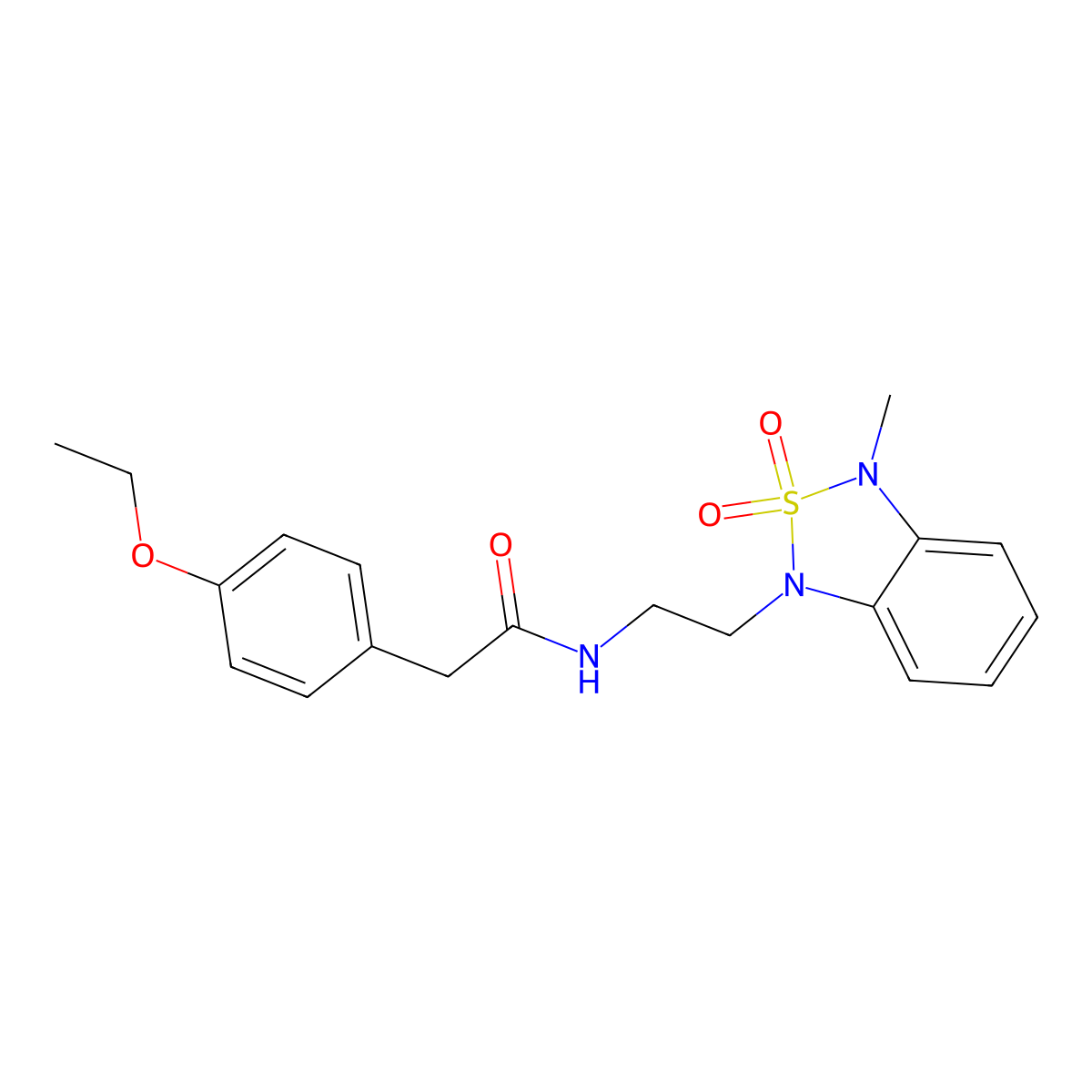 2-(4-ethoxyphenyl)-N-(2-(3-methyl-2,2-dioxidobenzo[c][1,2,5]thiadiazol-1(3H)-yl)ethyl)acetamide molecular structure, CAS 2034488-28-1