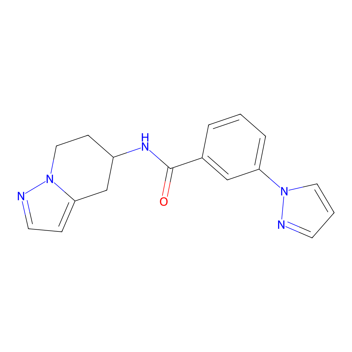 3-(1H-pyrazol-1-yl)-N-(4,5,6,7-tetrahydropyrazolo[1,5-a]pyridin-5-yl)benzamide molecular structure, CAS 2034488-39-4