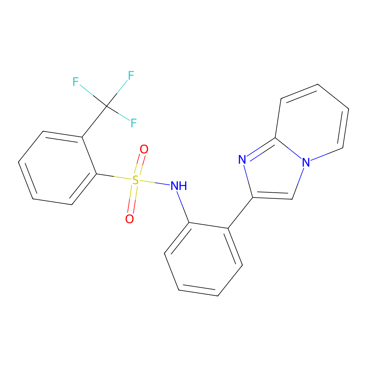 N-(2-(imidazo[1,2-a]pyridin-2-yl)phenyl)-2-(trifluoromethyl)benzenesulfonamide molecular structure, CAS 2034488-42-9