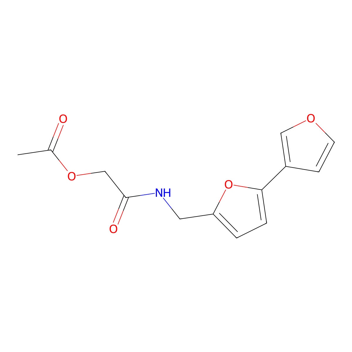 2-(([2,3'-Bifuran]-5-ylmethyl)amino)-2-oxoethyl acetate molecular structure, CAS 2034488-44-1