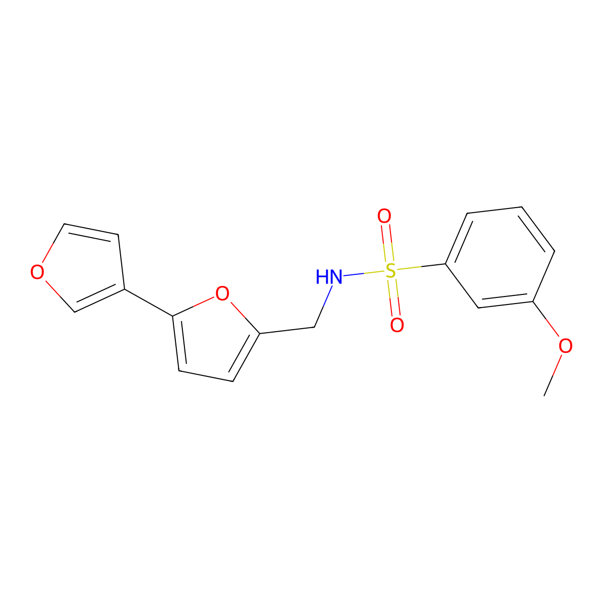N-([2,3'-bifuran]-5-ylmethyl)-3-methoxybenzenesulfonamide molecular structure, CAS 2034488-52-1