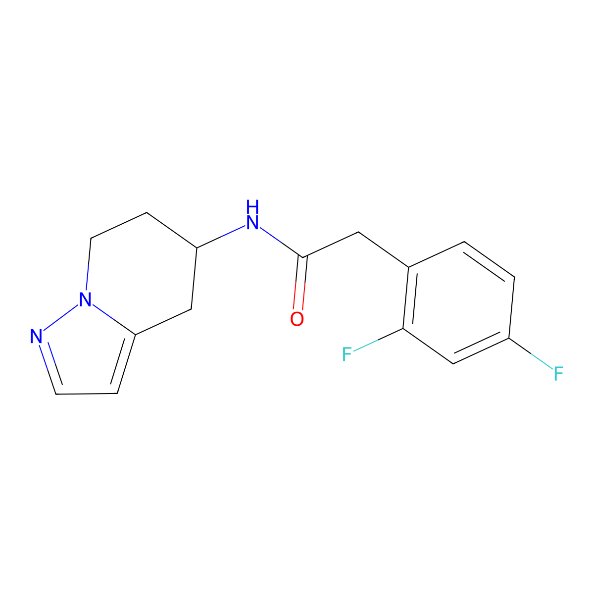 2-(2,4-difluorophenyl)-N-(4,5,6,7-tetrahydropyrazolo[1,5-a]pyridin-5-yl)acetamide molecular structure, CAS 2034488-56-5