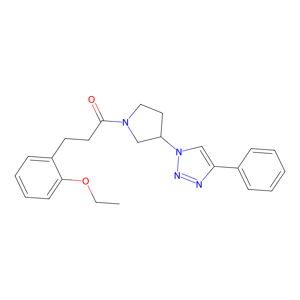 3-(2-ethoxyphenyl)-1-[3-(4-phenyl-1H-1,2,3-triazol-1-yl)pyrrolidin-1-yl]propan-1-one molecular structure, CAS 2034488-72-5